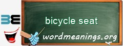 WordMeaning blackboard for bicycle seat